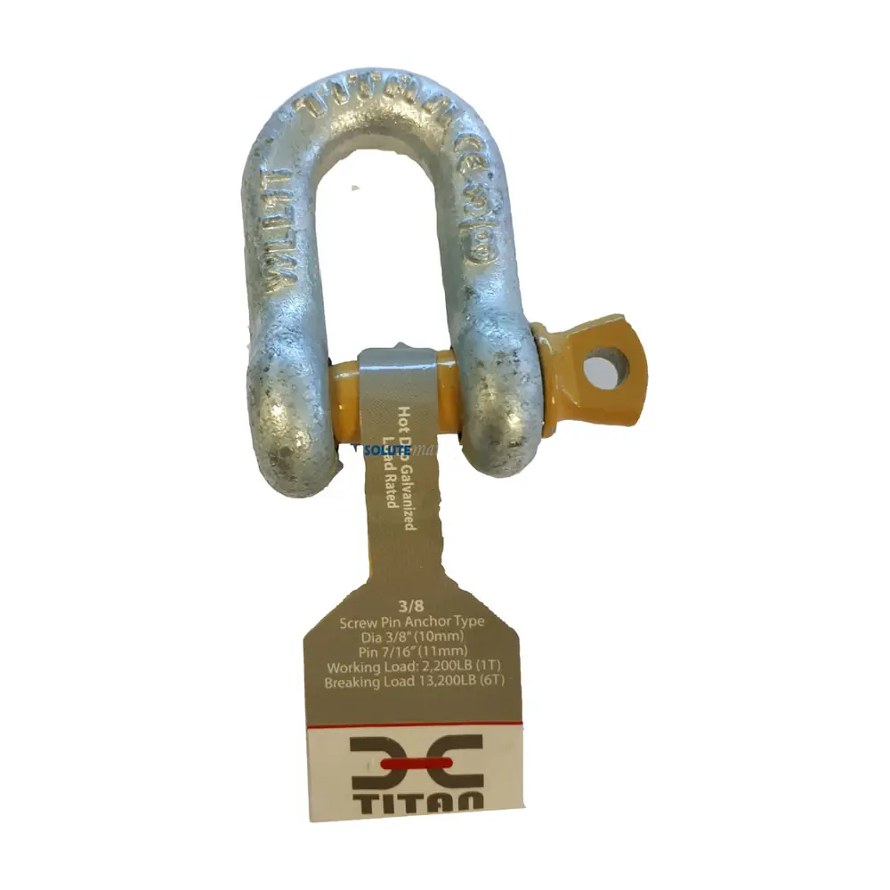 Titan High Tensile Galvanised D Shackle - 5/16"