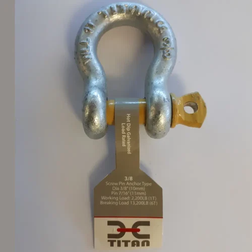 Titan High Tensile Galvanised Bow Shackle -3/8"