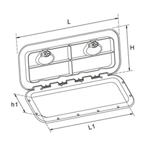 607mm x 354mm Narrow White Budget Hatch