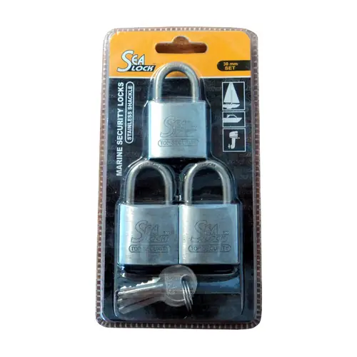 Marine Padlock - Set of 3 Stainless