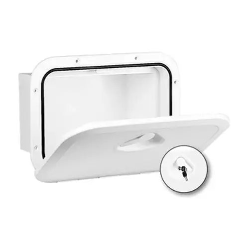 Rectangular Hatch with Box - White