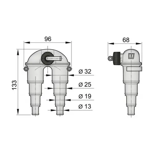 Vetus Anti Siphon Device with Valve 13-32mm hose