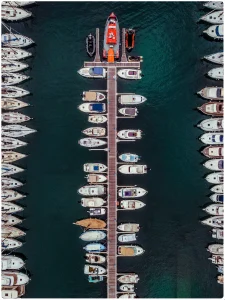 Boats in marina