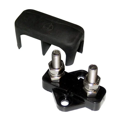 BEP Insulated twin stud 6mm Black with cover