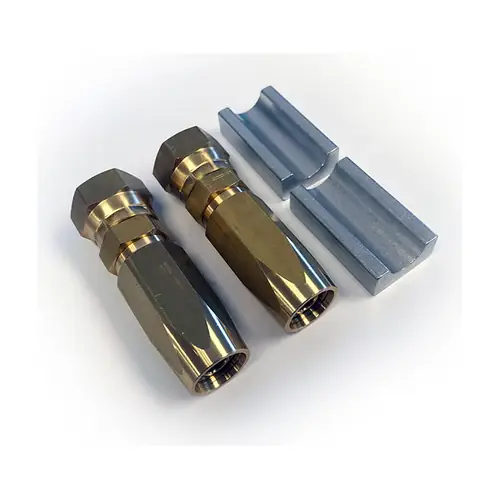 Hydraulic Reusable Brass Couplings for 3/8 Hose - Pair