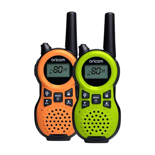 0.5 Watt Handheld UHF CB Radio TWIN PACK ORANGE/GREEN