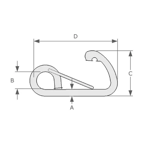 Spring Hook with Eyelet (Wire Gate)